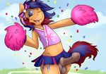  animal_genitalia anthro anthrofied balls big_eyes blue_hair brown_fur brown_penis cheerleader_outfit chest_tuft clothed clothing cloud confetti crossdressing cutie_mark equine erection fan_character fur hair horse horsecock invalid_tag male mammal meggchan multicolored_hair my_little_pony one_eye_closed open_mouth outside penis pom_poms pony skimpy skirt smile solo teeth three-quarter_portrait tongue tuft two_tone_hair vein 