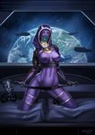  alien armor breasts clothed clothing evulchibi exposed_breasts female garrus_vakarian helmet hood humanoid looking_at_viewer mask mass_effect navel nipples not_furry panties plushie pose purple_nipples purple_skin quarian skimpy solo space star tali&#039;zorah underwear video_games white_eyes wide_hips 