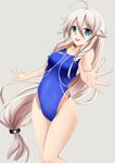  asics blue_eyes braid competition_swimsuit fuuma_nagi highleg highleg_swimsuit ia_(vocaloid) long_hair one-piece_swimsuit silver_hair solo swimsuit twin_braids vocaloid 