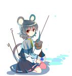  animal animal_ears bad_id bad_twitter_id basket bishamonten's_pagoda blush capelet dowsing_rod grey_hair jewelry long_sleeves looking_at_viewer mouse mouse_ears mouse_tail nazrin necklace nr_(cmnrr) parted_lips red_eyes shirt short_hair simple_background sitting skirt skirt_set solo tail touhou vest white_background 