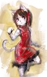  brown_eyes brown_hair cat chinese_clothes copyright_request furry hiepita_(1014) short_hair solo 