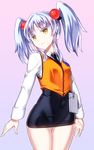  bad_id bad_pixiv_id dress hair_ornament hoshino_ruri kidou_senkan_nadesico long_hair short_dress silver_hair skirt solo twintails uniform yellow_eyes yukimura_tsubame 