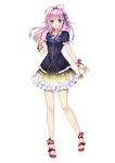  antenna_hair aqua_eyes dress full_body kgr long_hair official_art pink_hair smile solo star transparent_background utau yamine_renri 