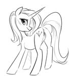  anus ass_up butt cutie_mark equine female feral friendship_is_magic glo-in-the-dark horn looking_at_viewer mammal monochrome my_little_pony pussy raised_tail sassy_saddles_(mlp) simple_background sketch smile solo unicorn white_background 