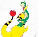  ampharos clothing cunnilingus duo echothewolf erection female invalid_color male male/female nintendo open_mouth oral pok&eacute;mon pussy servine sex shikaro simple_background tongue vaginal video_games 