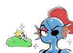  alphys blue_skin blush bush camera duo eyelatch female fish hair inkerton-kun marine monster red_hair scales scalie smile sparkles undertale undyne yellow_scales 