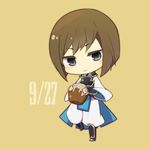  black_eyes brown_background brown_hair chibi fire_emblem fire_emblem_if hisame_(fire_emblem_if) lowres male_focus simple_background solo unagi_(deforume) 