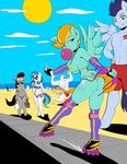  2015 abs anthro anthrofied areola bag beach big_breasts bikini black_hair blue_hair blush breasts bubble_gum bulk_biceps_(mlp) butt camel_toe clothed clothing colored cutie_mark dock earth_pony elbow_gloves elbow_pads equine eyewear female fingerless_gloves friendship_is_magic gloves grey_skin group hair half-closed_eyes half-dressed hand_on_hip headphones holding horn horse inline_skates knee_pads legwear lightning_dust_(mlp) long_hair male mammal middle_finger multicolored_hair muscular my_little_pony nipples octavia_(mlp) outside pegasus piercing pony poprocks seaside skimpy soarin_(mlp) surprise swimsuit tattoo topless two_tone_hair unicorn vein vinyl_scratch_(mlp) white_skin wing_boner wings wonderbolts_(mlp) 