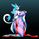  anthro big_breasts breasts clothed clothing female froslass fusion hair hybrid midriff mienshao nintendo nipples nude panties partially_clothed pok&eacute;mon pussy r-mk red_eyes seductive simple_background solo underwear video_games wide_hips 