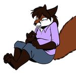  2015 anthro canine clothed clothing drooling female fox foxenawolf mammal puckered_lips saliva simple_background solo tears white_background 