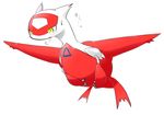  2014 blush claws dragon female feral japanese_text latias legendary_pok&eacute;mon nintendo nude omorashi open_mouth pok&eacute;mon rathikyou scalie sigh simple_background solo sweat text video_games wings yellow_eyes 