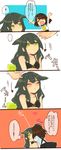  2girls brown_hair comic gatchaman gatchaman_crowds green_hair ichinose_hajime multiple_girls shougo_kota translation_request utsutsu 