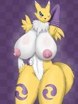  big_breasts blush breasts canine digimon female fox fur mammal megustalikey nude pussy renamon yellow_fur 