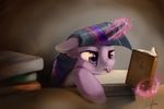  2015 absurd_res book bored equine female feral friendship_is_magic hi_res hooves horn magic mammal my_little_pony reading silfoe solo table twilight_sparkle_(mlp) unicorn 