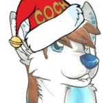  android anthro blue_eyes blue_fur blue_hair blue_nose canine fur glowing hair hat looking_at_viewer machine male mammal mystery_the_android_wusky robot simple_background smile teeth text theandroidwusky(mystery) thefoxofreason white_background white_fur wusky 