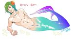  2015 bad_id bad_twitter_id dated flower gradient_hair hair_flower hair_ornament male_focus merman monster_boy multicolored_hair original shell solo starfish yamamoto_mika 
