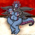  blush dragon female hydreigon nintendo pok&eacute;mon red_eyes saphine solo tongue tongue_out video_games wings 