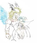  2009 anthro clothed clothing collar dragon dress duo fairy faytin feathers female flower footwear gloves hair legendz long_hair male muscular plant pointy_ears scales scalie shiron shoes simple_background size_difference slit_pupils tigerlilylucky white_background wings 
