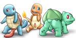  2015 animal_genitalia anus balls big_penis bulbasaur butt charmander cute erection feral male mammal nintendo open_mouth penis plant pok&eacute;mon red_eyes scalie simple_background squirtle video_games zekromlover 