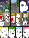  bear black_fur blush brown_fur cherry_blossom clothing comic date dialogue door drawing duo embarrassed end_table excited flower food fur graft_(artist) ice_bear male male/male mammal panda panda_(character) pillow plant plushie smile tree we_bare_bears white_fur 