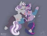  2015 anthro anthrofied areola big_breasts blush bonk breasts clothed clothing cutie_mark daughter duo equine eyes_closed female female/female friendship_is_magic hair half-closed_eyes horn incest legwear long_hair lying mammal mother mother_and_daughter multicolored_hair my_little_pony nipples on_back parent spread_legs spreading tongue tongue_out twilight_sparkle_(mlp) twilight_velvet_(mlp) two_tone_hair underwear unicorn 