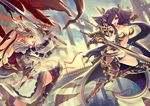  2girls armor combat kazto_furuya multiple_girls sword 