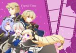  3girls armor blonde_hair bow brother_and_sister brothers camilla_(fire_emblem_if) closed_eyes dress elise_(fire_emblem_if) female_my_unit_(fire_emblem_if) fire_emblem fire_emblem_if gloves hair_bow hair_over_one_eye hairband highres kazayuu_(yuuri) leon_(fire_emblem_if) long_hair marks_(fire_emblem_if) multiple_boys multiple_girls my_unit_(fire_emblem_if) purple_eyes purple_hair red_eyes siblings sisters twintails 