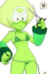  artist_request bikini blush gnome-no green_skin peridot_(steven_universe) pussy_peek small_breasts steven_universe swimsuit 