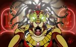  2015 angry anthro backlit bared_teeth clothed clothing deity dreadlocks egyptian feline female fur glowing glowing_eyes hair jewelry lion lonewolf_(343) long_hair looking_at_viewer mammal muscular muscular_female mythology open_mouth roaring sekhmet_(character) sharp_teeth solo teeth tongue 
