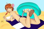  anthro beach bulge girly humanoid_feet inner_tube jewelry lying mammal mouse popsicle rodent saliva saliva_string scritchy seaside shelltoon solo towel 