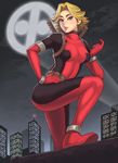  alternate_hair_length alternate_hairstyle anklet armlet bad_id bad_pixiv_id beckoning belt belt_pouch blonde_hair blue_eyes bodysuit bracer breasts breath buckle building city come_hither flipped_hair gloves hand_on_hip jewelry knee_up lady_deadpool lips logo looking_at_viewer maou_alba marvel medium_breasts mole mole_under_eye multiple_swords night night_sky no_mask outdoors pouch pursed_lips rooftop short_hair sky skyscraper solo spotlight superhero sword thighs turtleneck utility_belt wanda_wilson weapon 