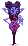  alpha_channel anthro arachnid arthropod black_eyes black_hair clothing dress fangs female grey_skin hair hair_bow muffet multi_limb multiple_eyes noseless plagueofgripes smile solo spider tea_cup tea_pot undertale 