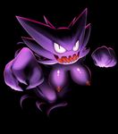  2015 animated anthro black_background blinking breasts claws elpatrixf female ghost grin haunter looking_at_viewer nintendo nipples nude open_mouth pok&eacute;mon pok&eacute;morph simple_background solo spirit video_games white_sclera 