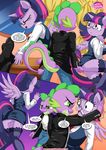  anthro anthrofied bbmbbf big_breasts breasts clothed clothing cosplay dragon equestria_untamed equine female friendship_is_magic fur horn leather male mammal my_little_pony palcomix palcomix_vip purple_fur roleplay spike_(mlp) 