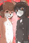  artist_request brown_eyes cat dog furry multiple_nipples nipples nude red_eyes short_hair yukaran_nosuke 