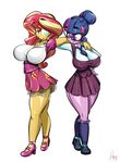  2015 big_breasts breasts duo equestria_girls female friendship_is_magic human humanized mammal my_little_pony sanders sunset_shimmer_(eg) twilight_sparkle_(mlp) 