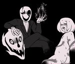  ambiguous_gender blush bone gaster_(undertale) not_furry protagonist_(undertale) skull sweat tinybeasts undertale 