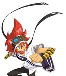  .hack//link 1boy bag choker goggles goggles_on_head headband kuryuu_tokio male_focus messenger_bag official_art red_hair shoulder_bag solo 