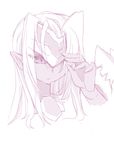  bad_id bad_pixiv_id blade_(galaxist) busou_shinki graffias hands monochrome pointy_ears purple sketch solo 