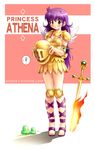  armor armored_dress athena_(series) blush helmet highres na-ga princess_athena purple_hair sandals snk sword weapon 