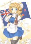  bad_id bad_pixiv_id blonde_hair blue_eyes braid dress flag long_hair new_zealand original personification retorillo sheep solo thighhighs 