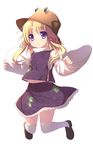  hat highres hiraga_matsuri jumping moriya_suwako solo thighhighs touhou 