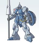  fujiwara_yuuzou gundam gyan mecha mobile_suit_gundam shield spear weapon 