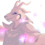  &lt;3 asriel_dreemurr black_sclera caprine clothing fur goat horn kersenwiek_(artist) long_ears male mammal monster necklace robe simple_background smile solo star undertale white_background white_fur 