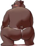  12beat13 bear blush butt clothing colored embarrassed fundoshi looking_at_viewer male mammal simple_background teasing underwear white_background 