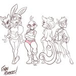  2015 anthro avian bird breasts canine chica_(fnaf) chicken cleavage clothed clothing crossgender female five_nights_at_freddy&#039;s five_nights_at_freddy&#039;s_2 fox foxy_(fnaf) kayla-na lagomorph mammal rabbit toy_bonnie_(fnaf) video_games 