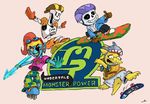  alphys bone brothers clothing eye_patch eyewear female gloves goggles helmet male papyrus_(undertale) parody rocket_power sans_(undertale) sibling skateboard skeleton undertale undyne unknown_artist 