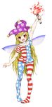  american_flag_dress american_flag_legwear arm_up bad_id bad_pixiv_id blonde_hair blue_wings blush cameltoe clownpiece colored_eyelashes fairy_wings fingernails flat_chest gradient_wings hat highres jester_cap karasawa-40 long_hair multicolored multicolored_wings open_mouth pantyhose pigeon-toed red_eyes short_sleeves simple_background solo striped striped_legwear teeth toes tongue torch touhou transparent_wings very_long_hair white_background wings 