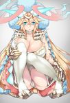  blonde_hair blue_eyes breasts cameltoe headdress horns huge_breasts ion_(cation) long_hair puzzle_&amp;_dragons sakuya_(p&amp;d) solo 