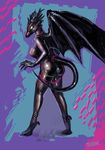  breasts butt dragon female pose rubber_suit suit turbinedivinity wings 